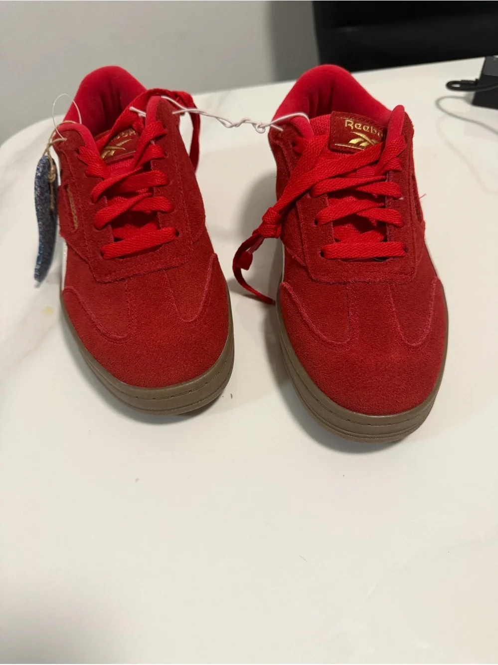 Reebok Red Suede Gum Sole Retro Sneakers Women’s 7.5 NWT
